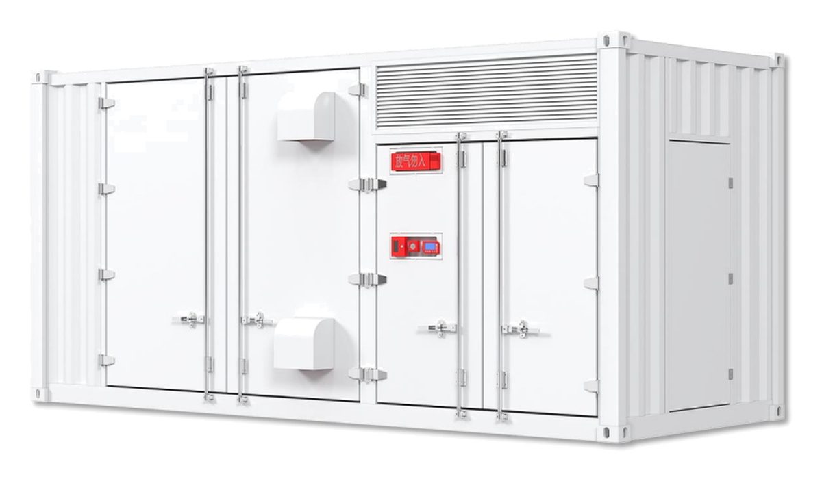 SiRay Containerized ESS ESS-1M2-20FT - 1.2 MWh, 768 V - front view