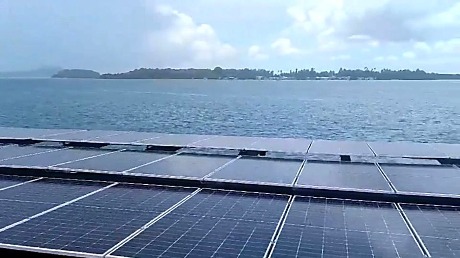 Waterfront solar photovoltaic array
